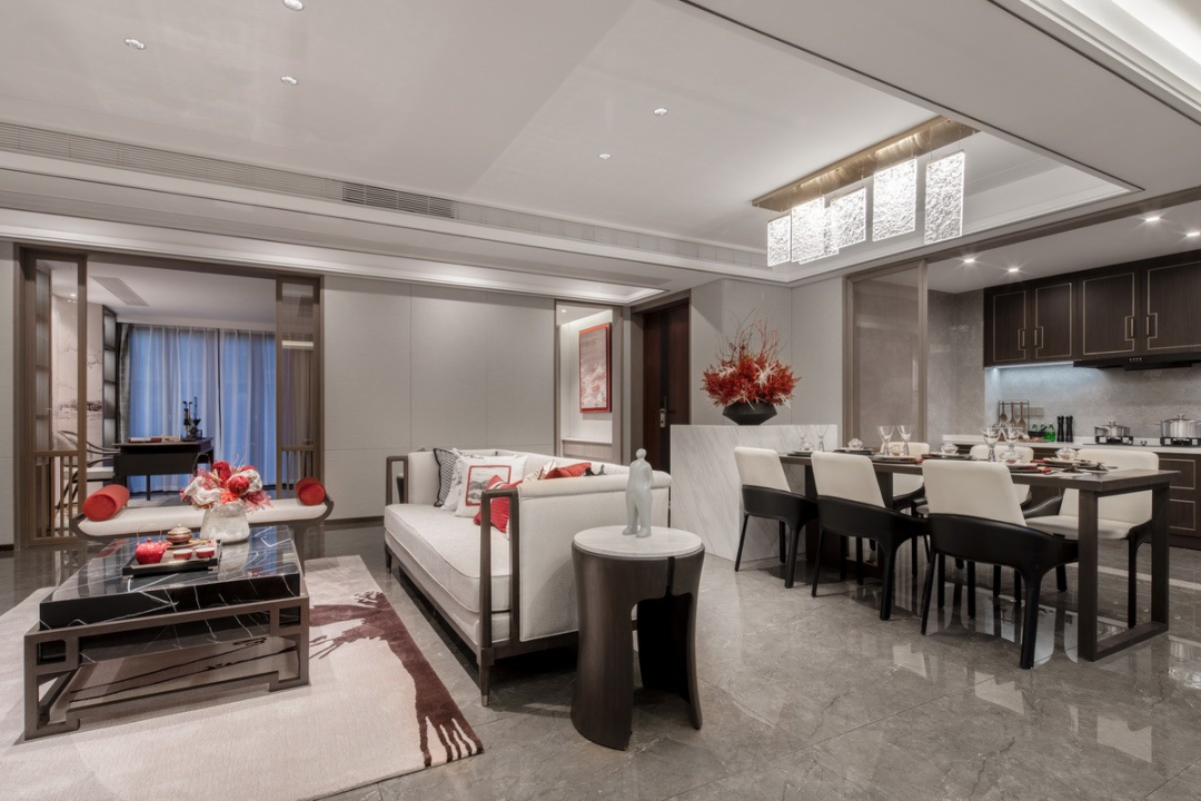 芈熊装饰 | 120㎡现代中式，东方韵雅铺叙硃砂