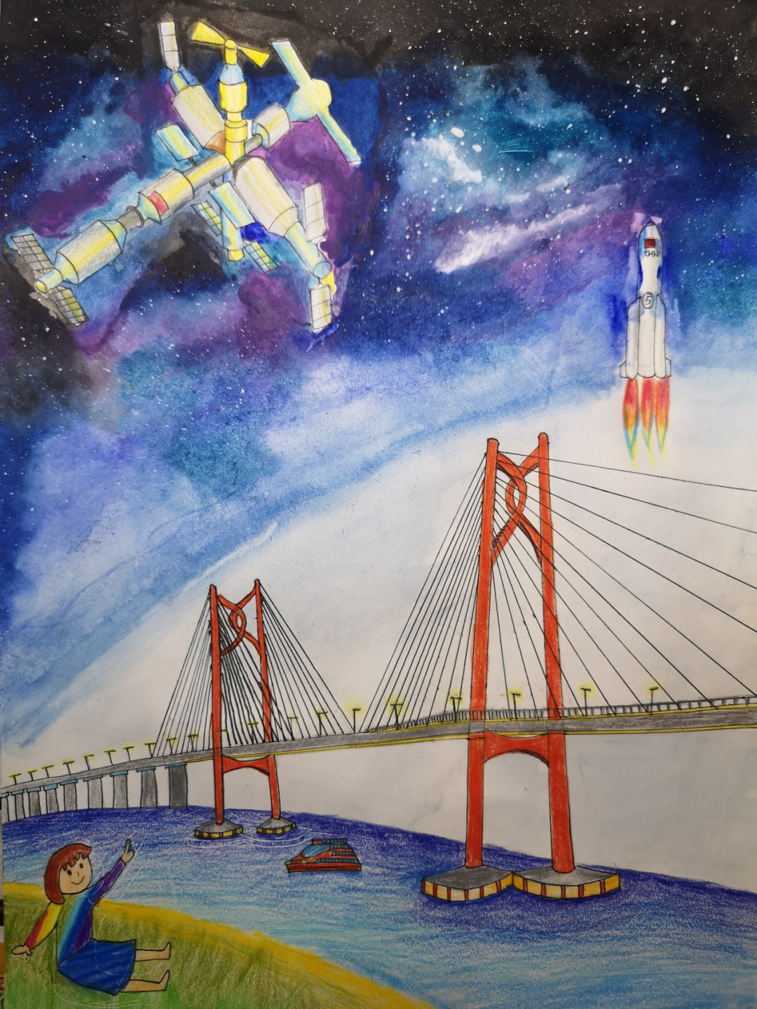 港珠澳大桥的童画