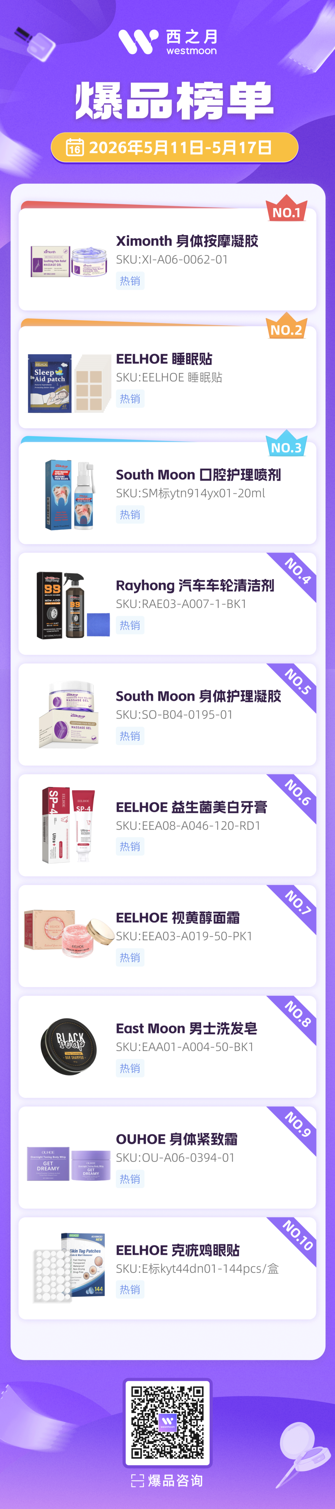 西之月爆品推荐 | 2026年5月11日-5月17日