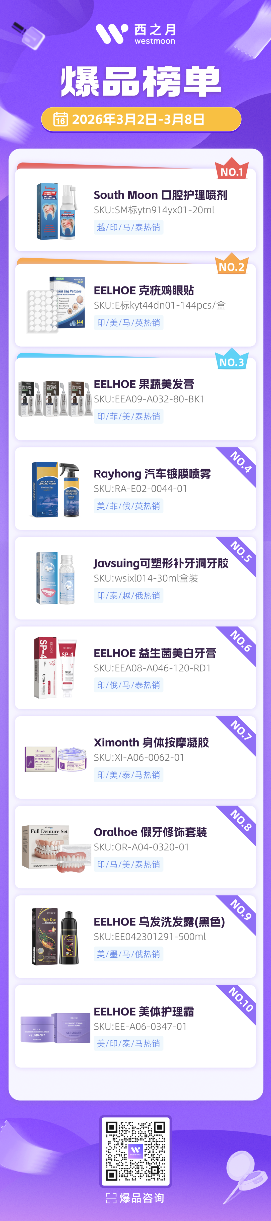西之月爆品推荐 | 2026年3月2日-3月8日