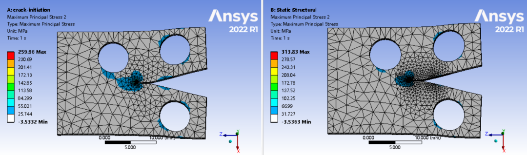 ANSYS 断裂力学新功能之SMART自适应裂纹萌生分析的图9