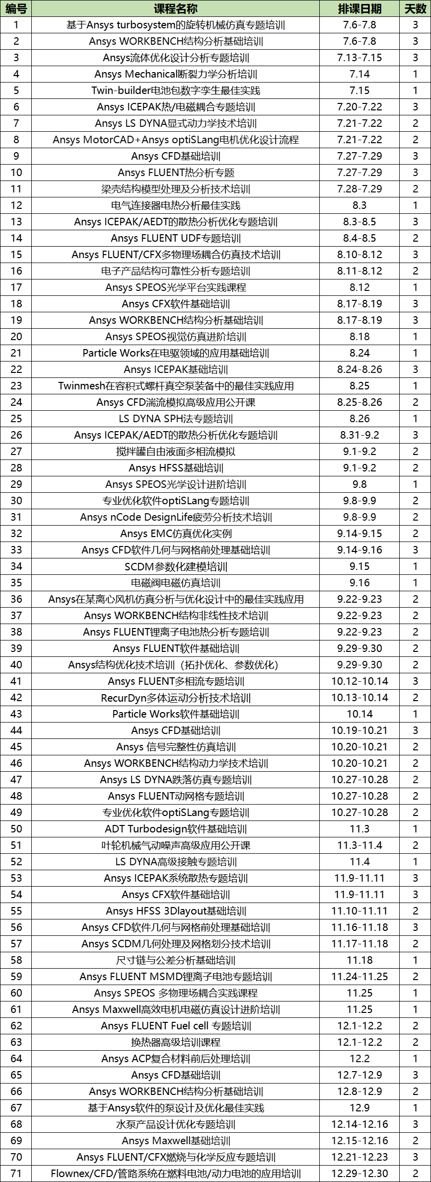 下半年课表终于来了！一起来看看吧！的图1