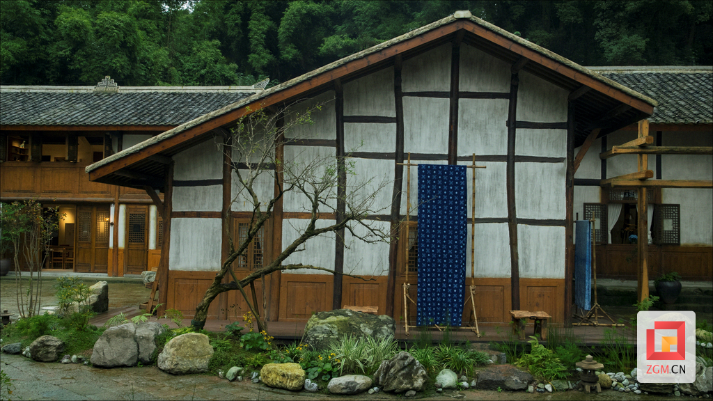 ▲胡家花园扎染工坊