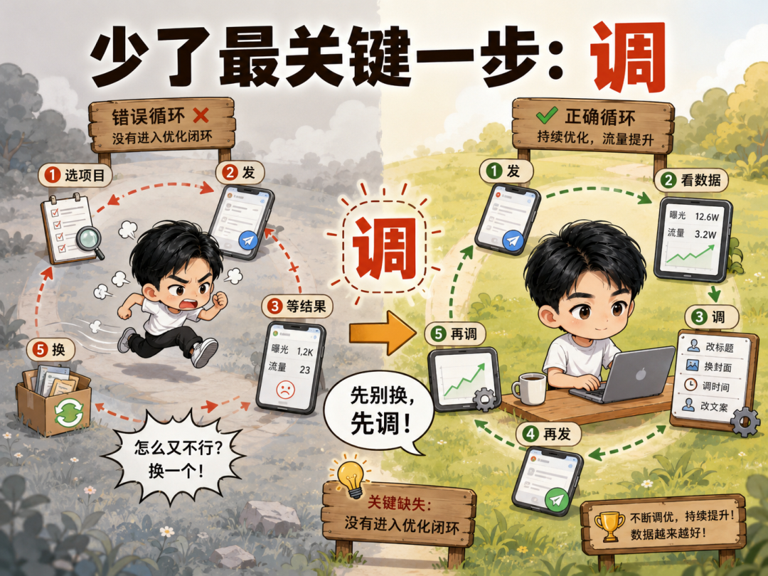 副业赚钱避坑指南：最没用的4个动作，别换项目别存教程别问别等