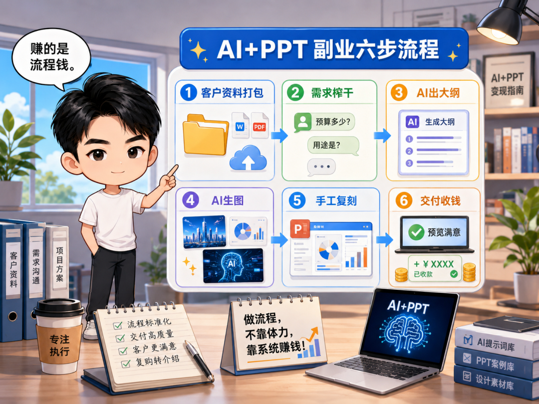 AI代写PPT副业实操：80天90单赚9000元，客单价2元涨到10元