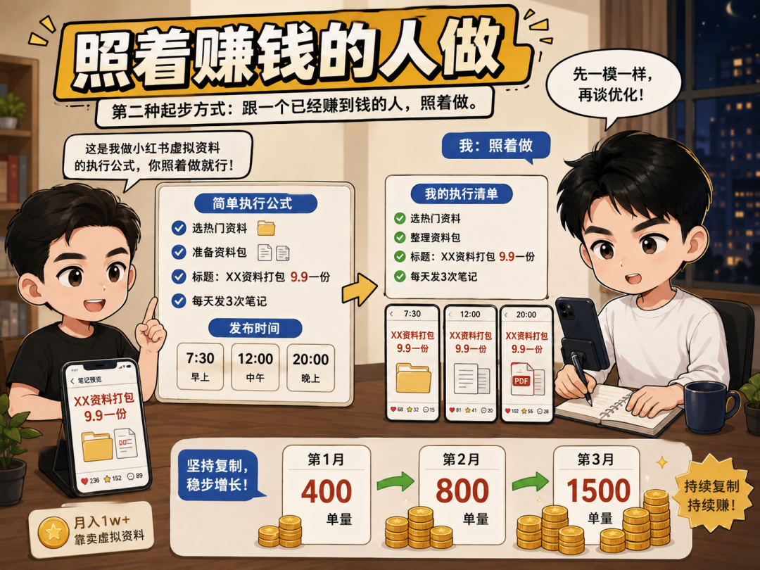 副业月入过千的两种起步方式 先收钱或跟对人干中学