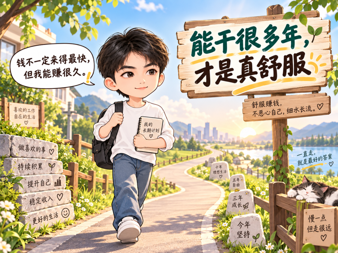 不想逼自己也能赚钱 找到适合性格的轻资产项目与长期做法