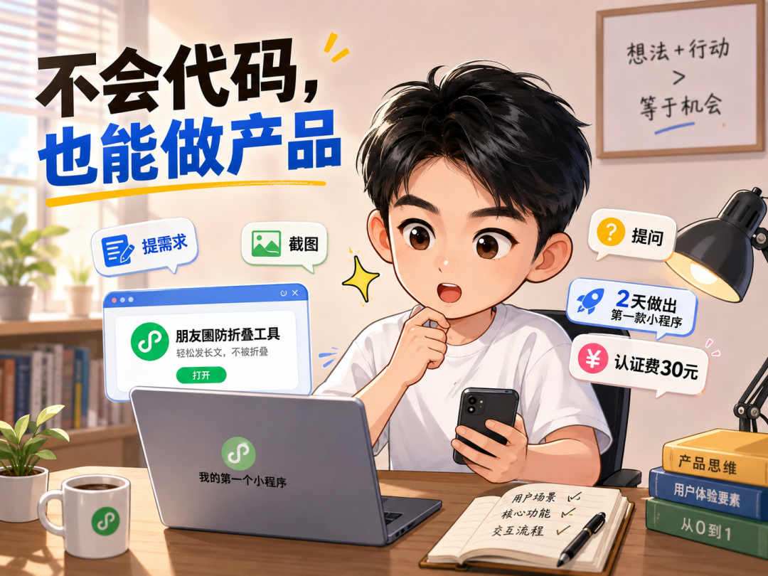 零基础用AI两天做出小程序 靠信息差赚钱的低成本副业方法