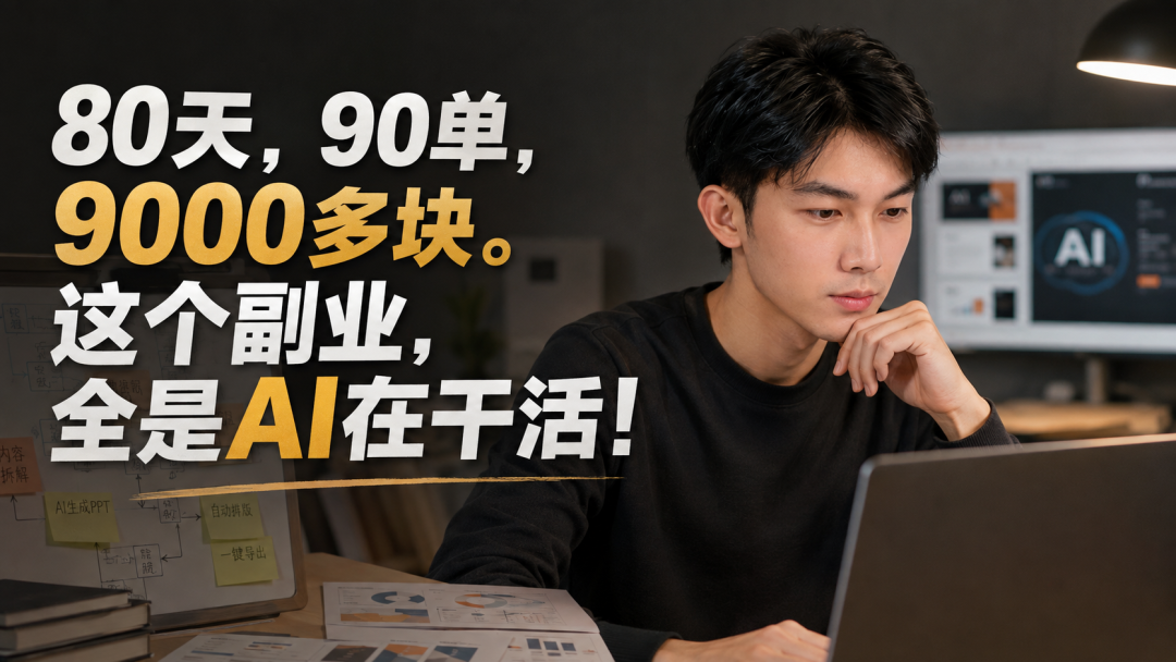 AI代写PPT副业实操：80天90单赚9000元，客单价2元涨到10元