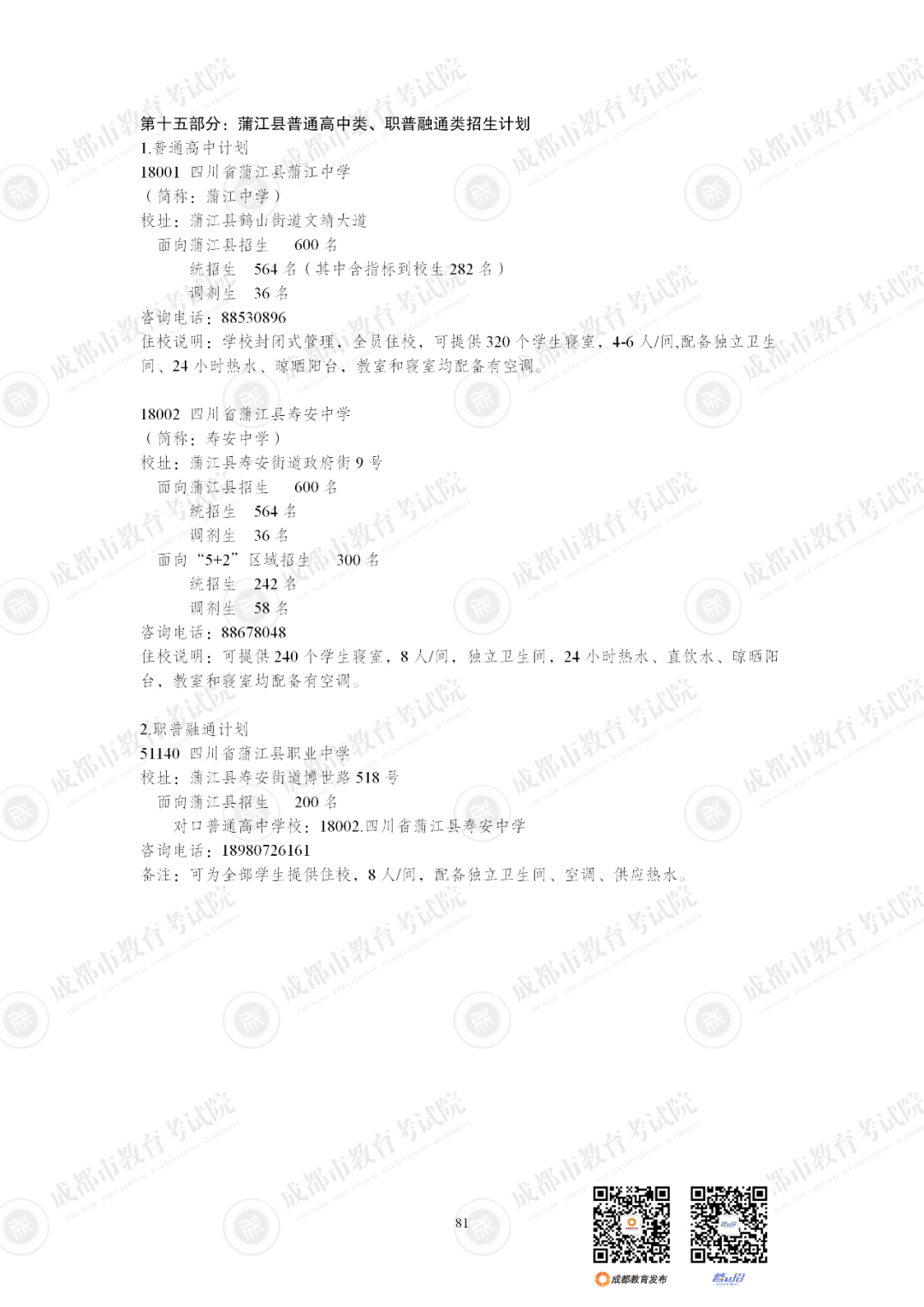 扩招6710人！2025年成都市普通高中招生计划公布插图94