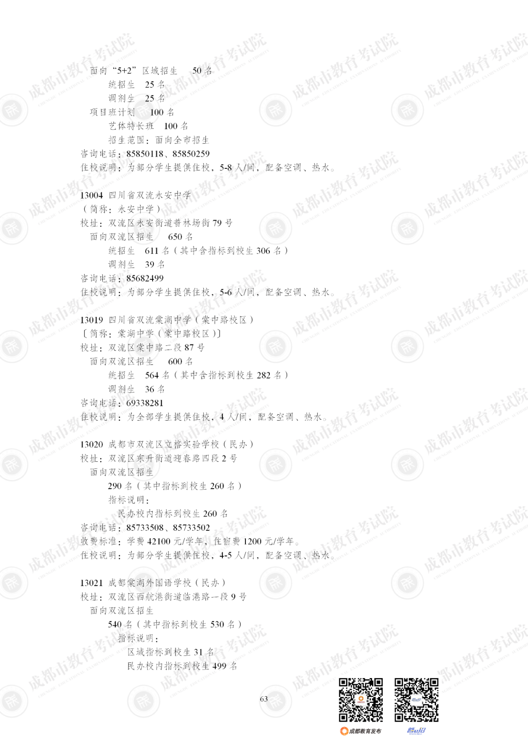 扩招6710人！2025年成都市普通高中招生计划公布插图76