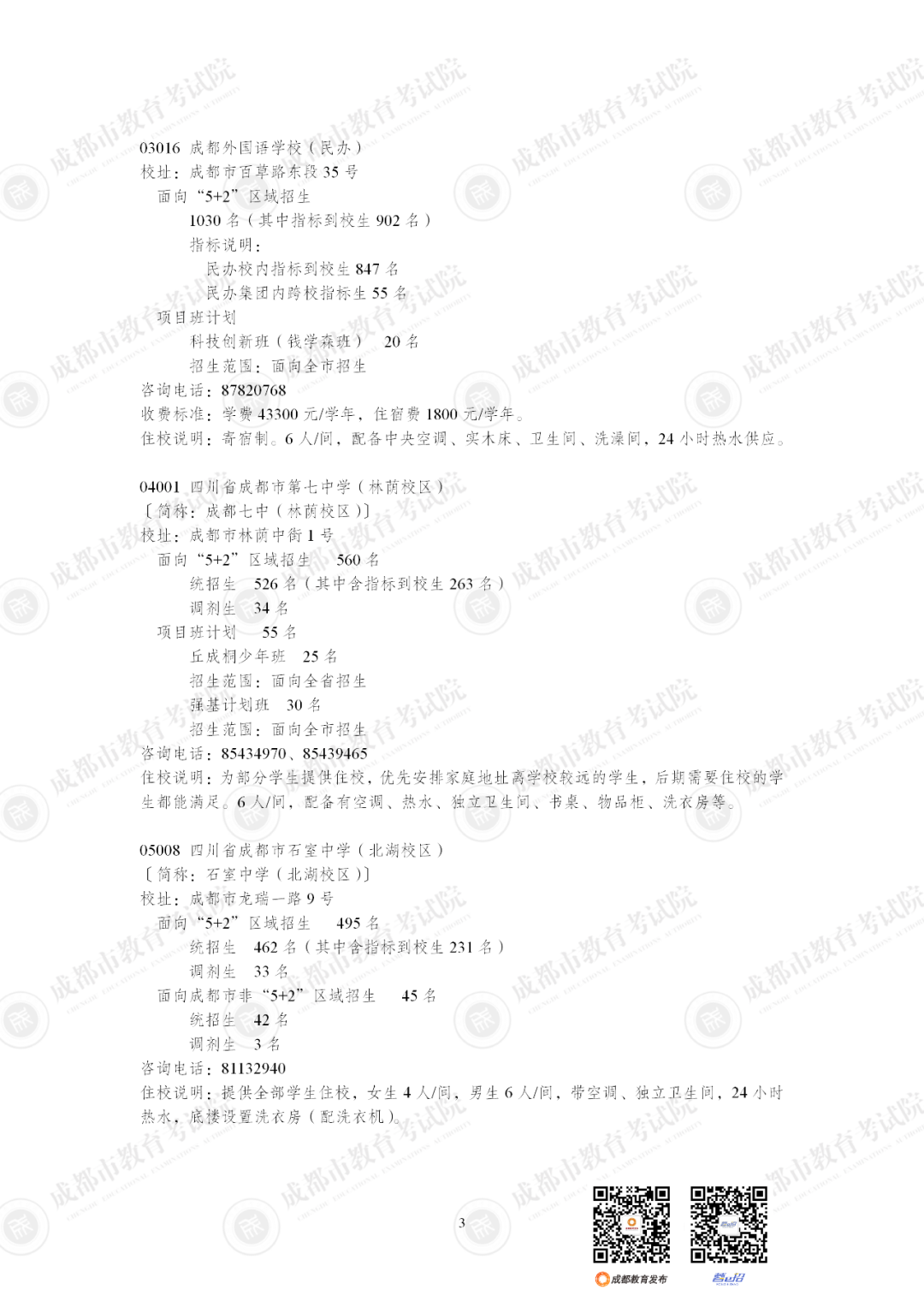 扩招6710人！2025年成都市普通高中招生计划公布插图16