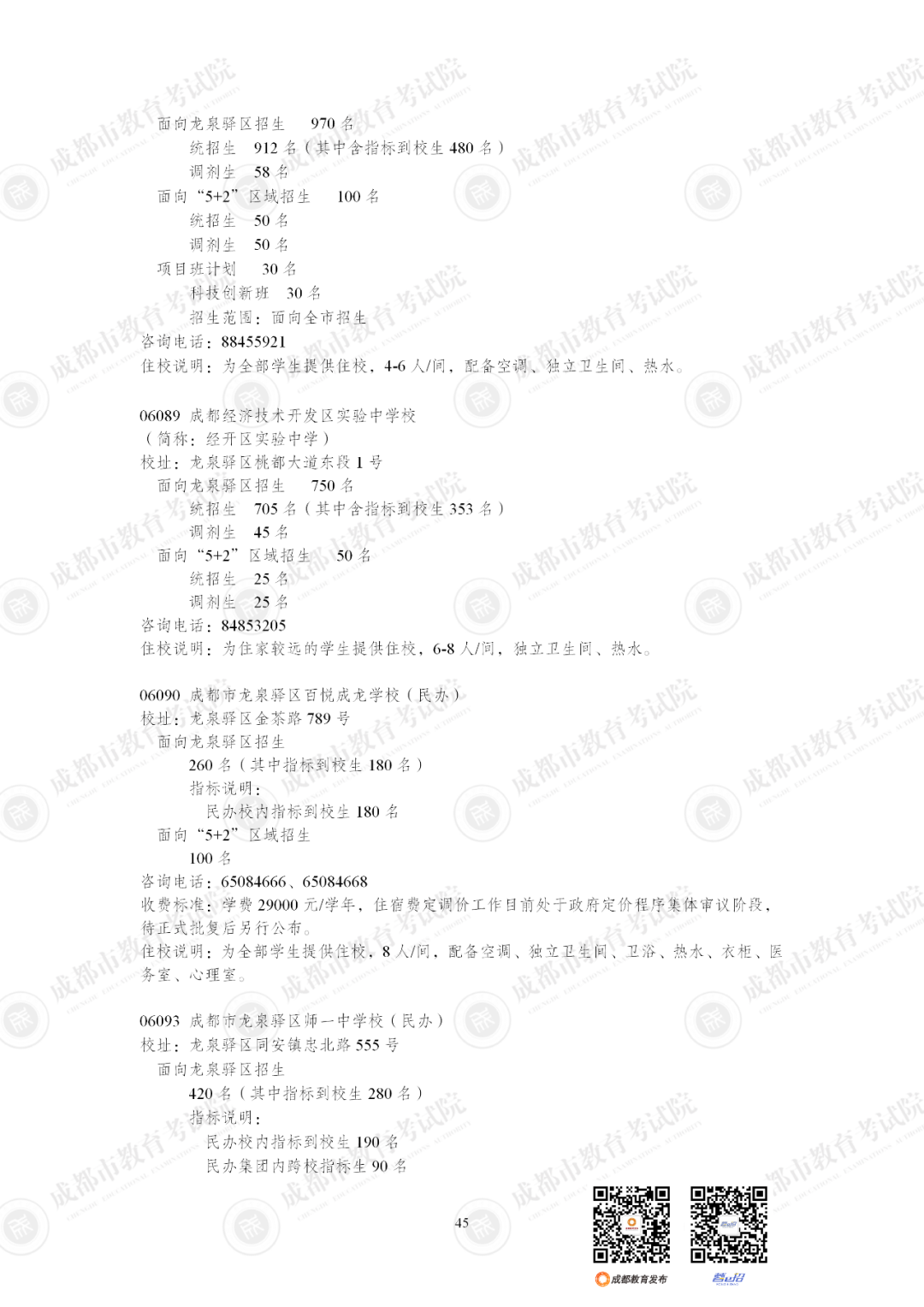 扩招6710人！2025年成都市普通高中招生计划公布插图58