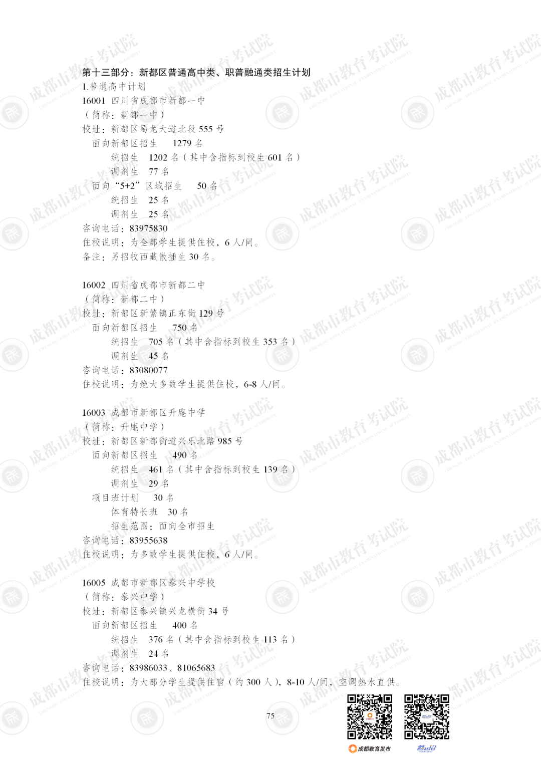 扩招6710人！2025年成都市普通高中招生计划公布插图88