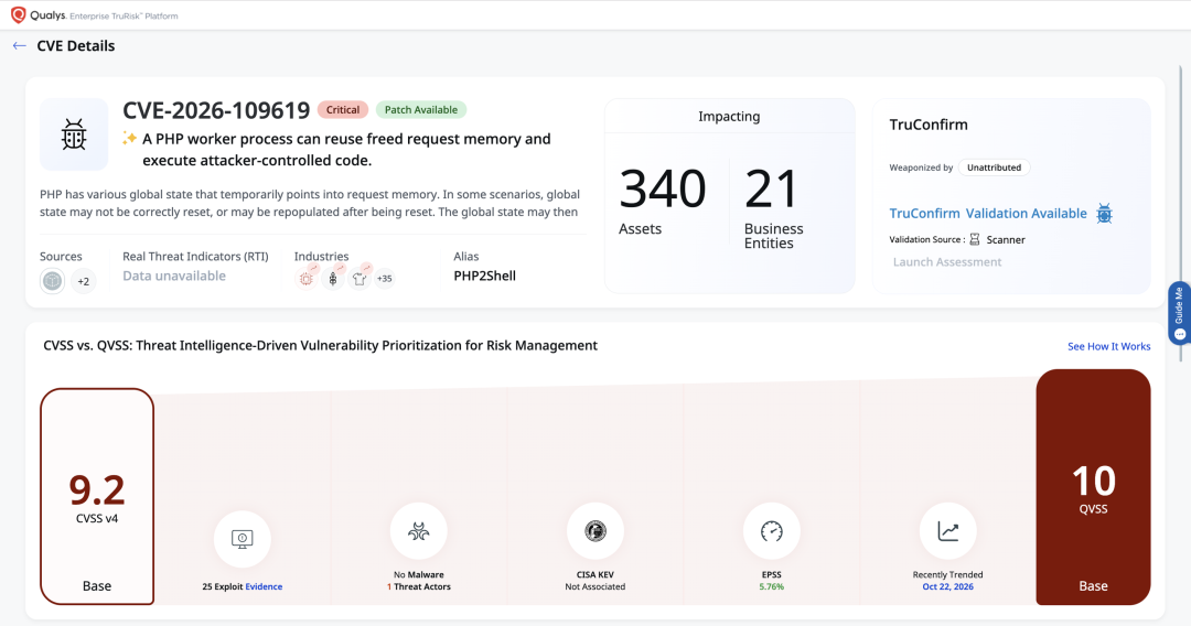 Two Critical PHP Flaws Could Hand Attackers Your Web Servers. Here's How to  Find, Mitigate, and Patch PHP2Shell Now | Qualys