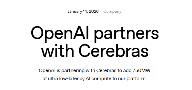 OpenAI又签百亿美元算力大单：这回牵手“英伟达挑战者”Cerebras
