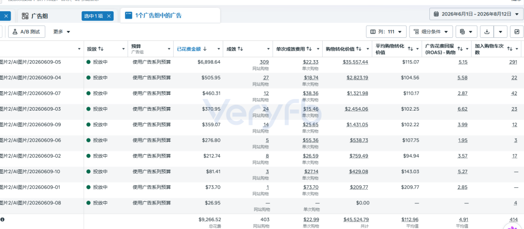 Facebook广告投流实操：AI素材放量爆款衰减与Shopify结账漏斗优化