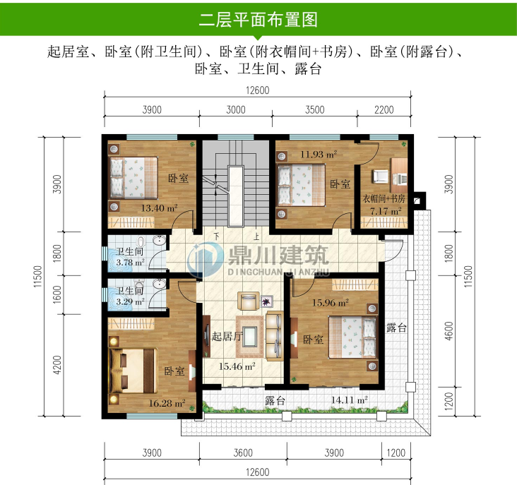 编号:dc0970,砖混结构,开间12.6米,进深11.5米,占地面积151.