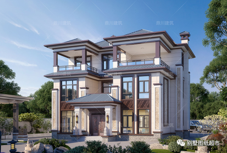 6款农村别墅,中式新中式欧式,盖出百万豪宅范,让全村人羡慕