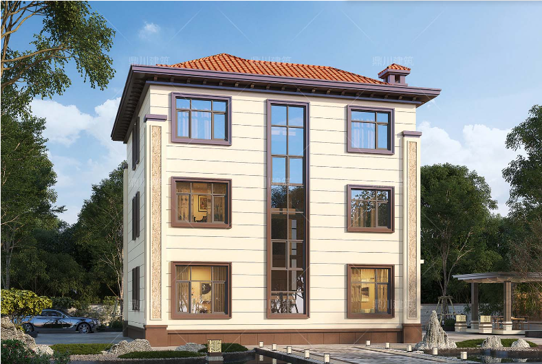 7款三层农村别墅,面宽11米左右,造价实惠,2024建房流行款