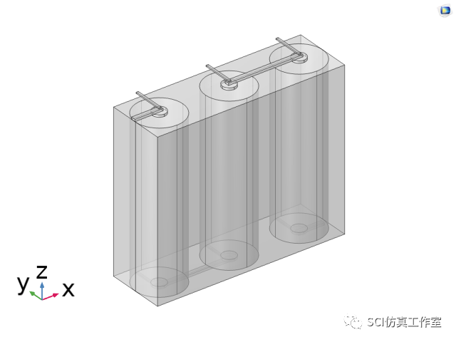 Comsol 锂离子电池组风冷换热的图4