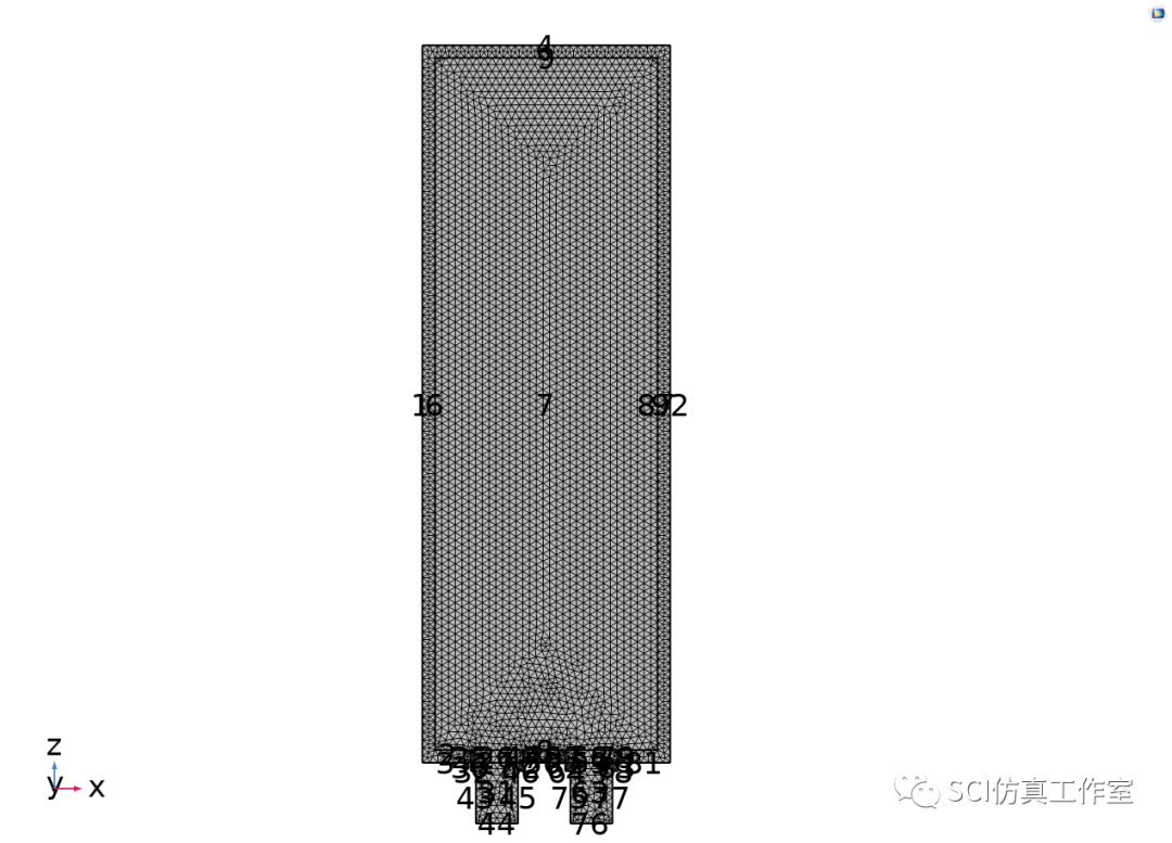 Comsol 锂离子电池充电时温度变化（电化学热耦合）的图5