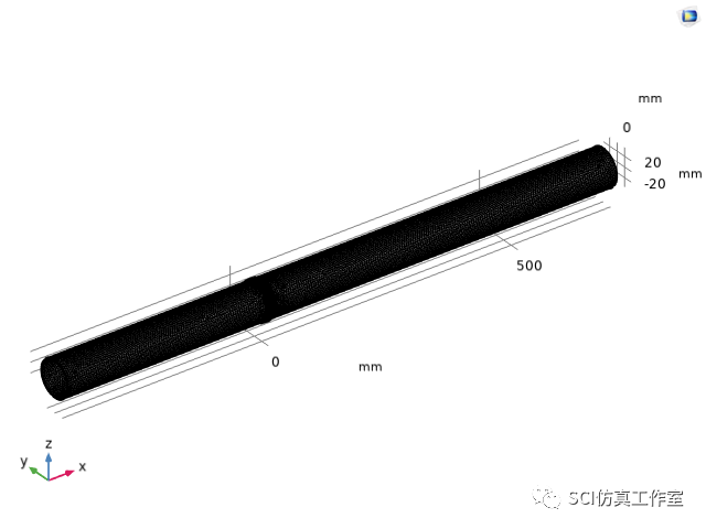 Comsol 管道导波传播裂纹检测的图6