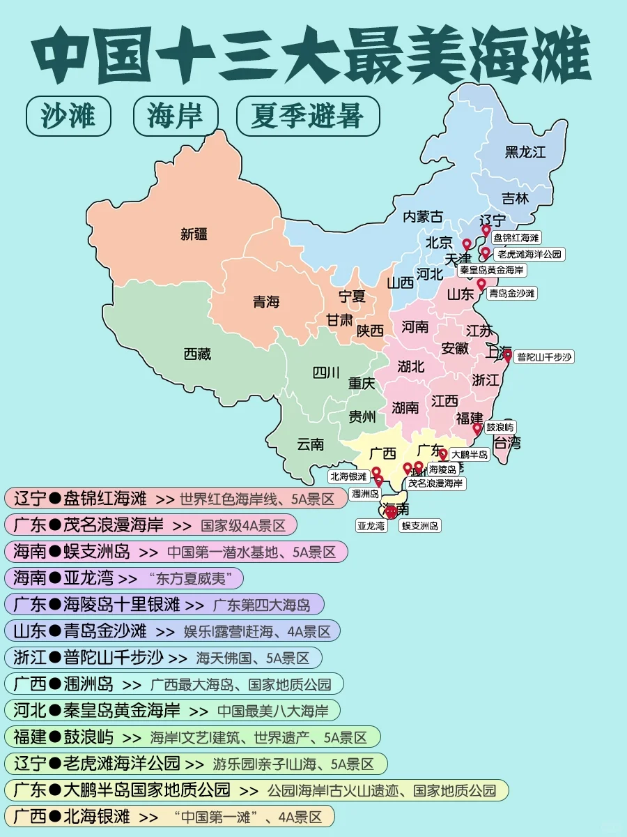 中国十三大最美海滩，你打卡了多少个？