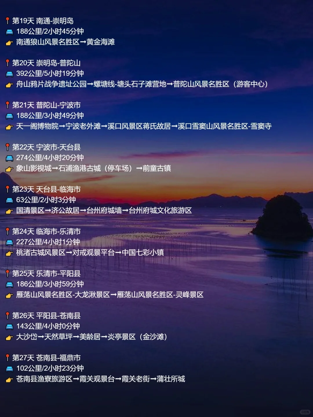 海岸线环国自驾超详细攻略，含路线图和路书