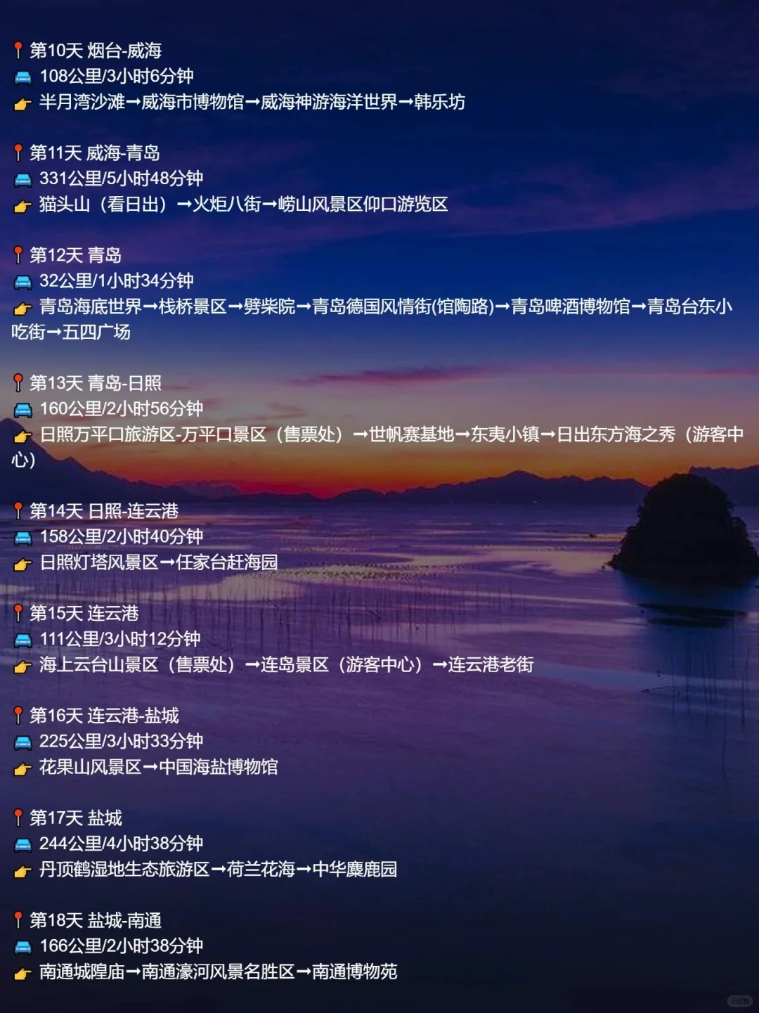 海岸线环国自驾超详细攻略，含路线图和路书