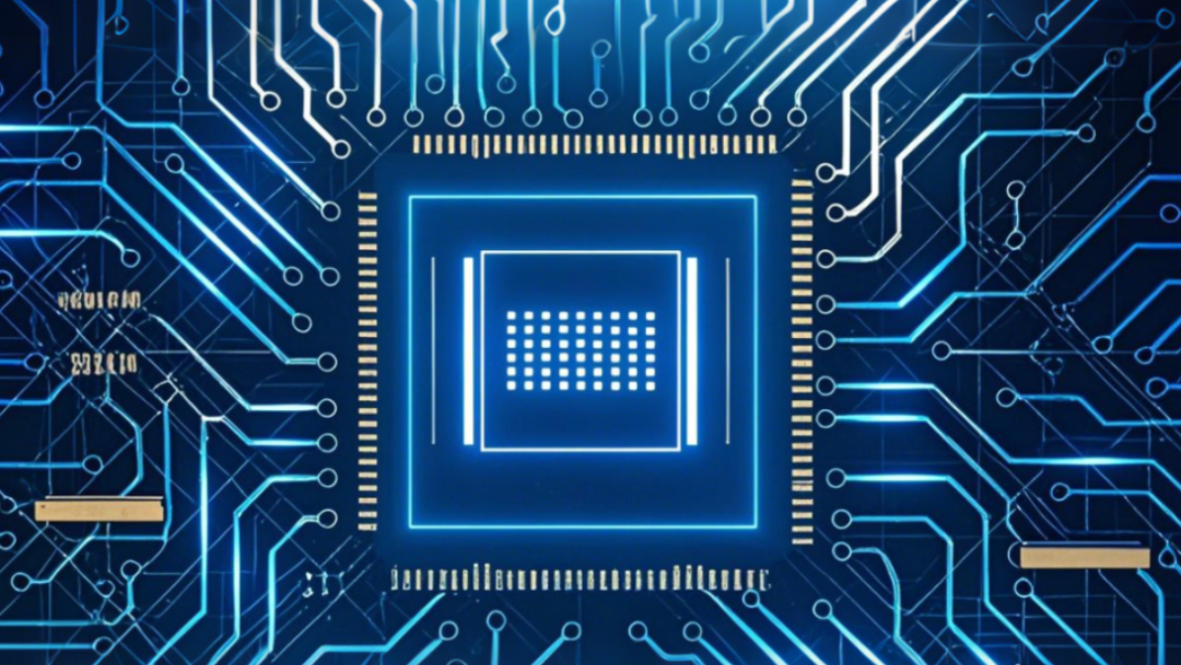 做一张显示中国半导体先进科技的海报，实景感，一张芯片上的复杂纹路.png