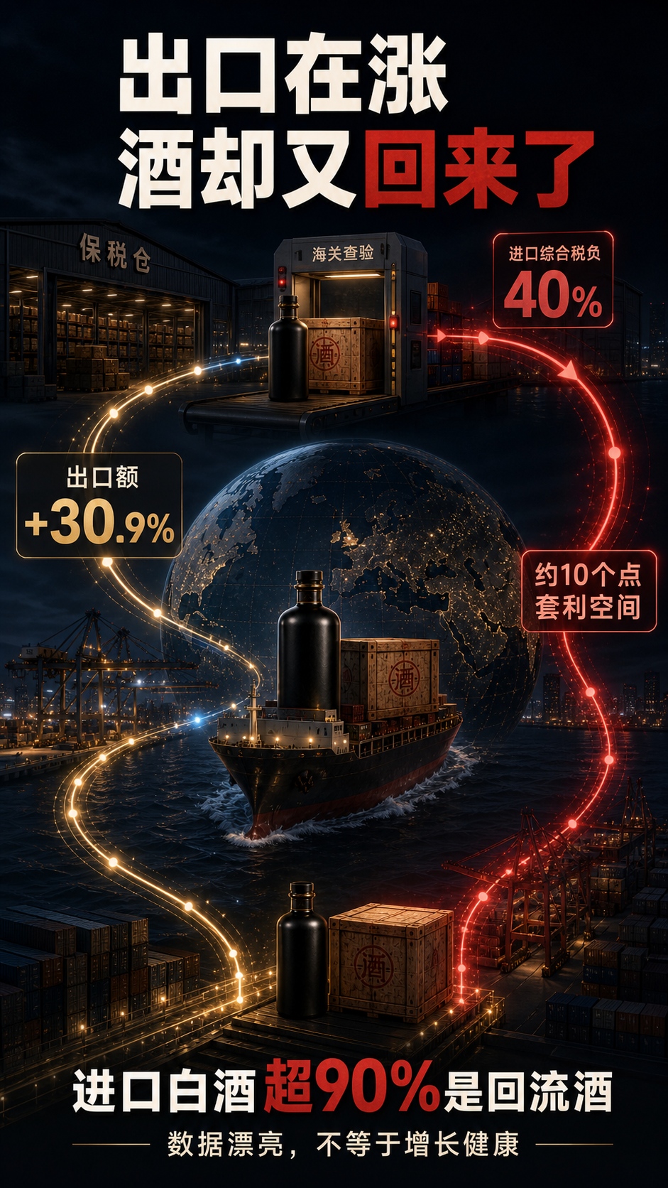 白酒出海半年报，出口额涨30%，但90%的出口酒根本没出国(图2)
