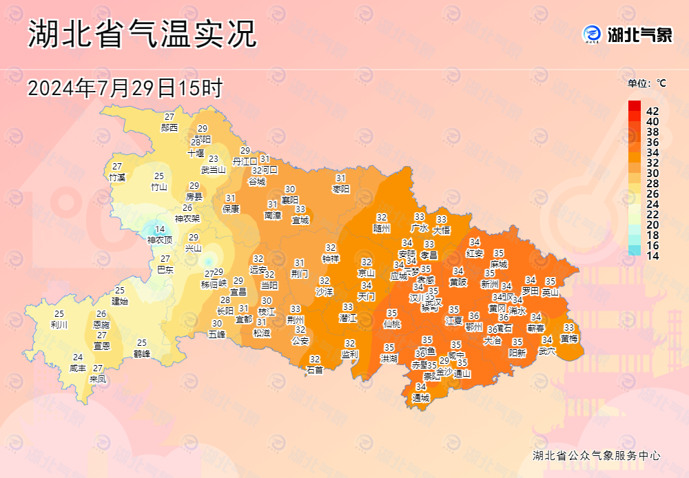湖北本周天气:西部多雨 中东部晴热高温