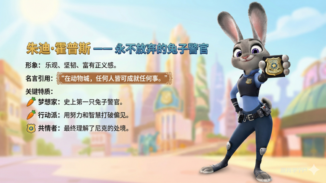 AI生成的朱迪角色页2
