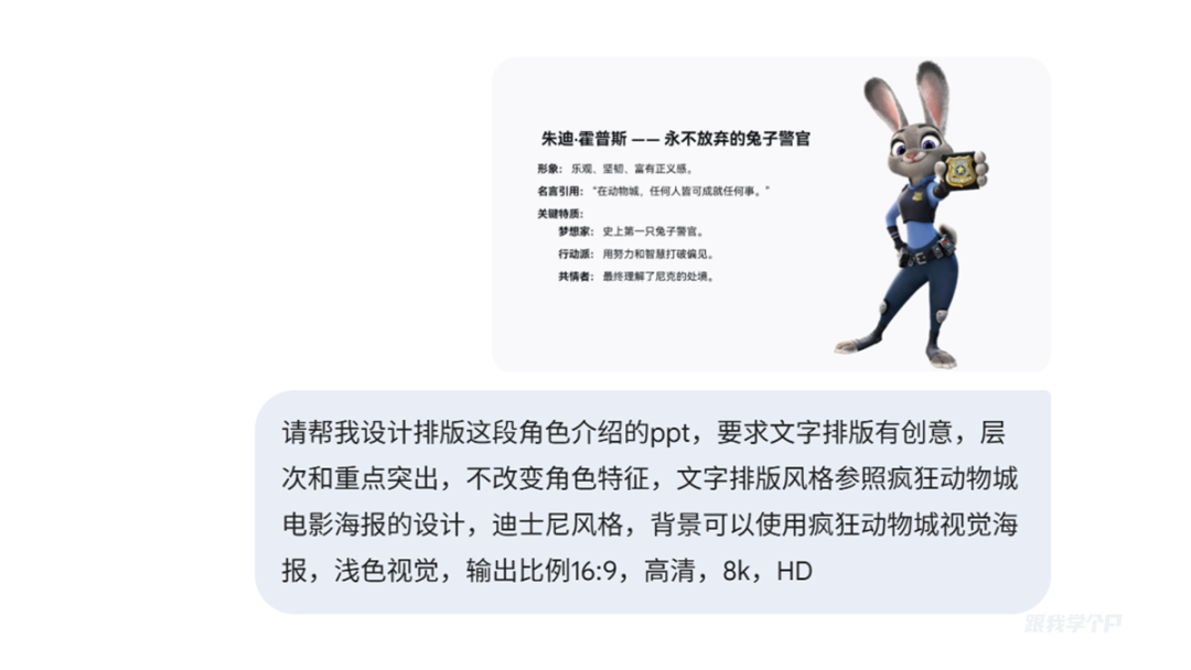 朱迪角色AI提示词