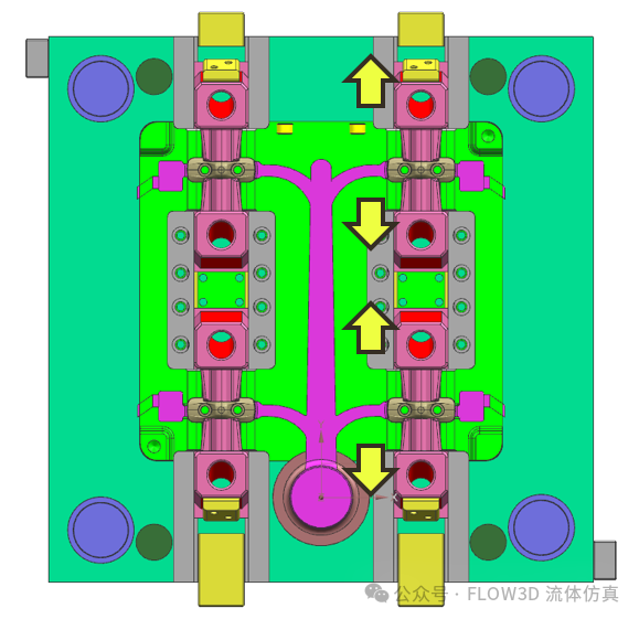 应用 FLOW-3D(x) 铝压铸件的流道设计优化的图3