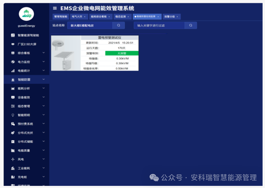 安科瑞智能防雷在线监测系统&mdash;&mdash;实现防雷从被动防御到主动预警的跨越