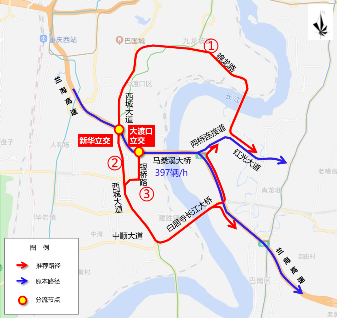 城市快速路这四座跨江大桥安全检测施工，期间临时交通管控，注意绕行