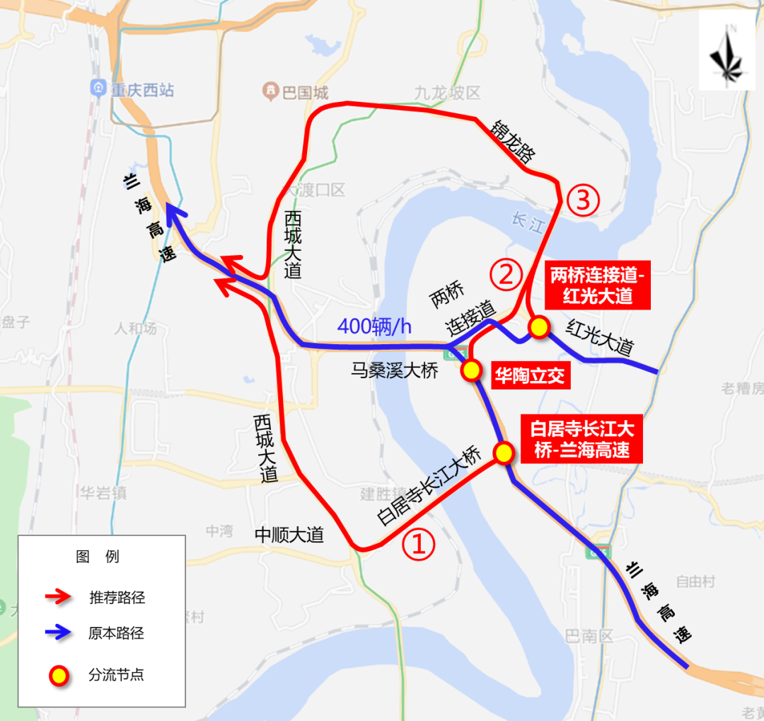 城市快速路这四座跨江大桥安全检测施工，期间临时交通管控，注意绕行