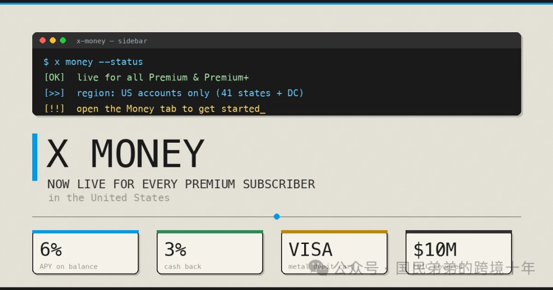 X Money美国地区Premium会员开放申请 6%利息+3%返现+25美元奖励