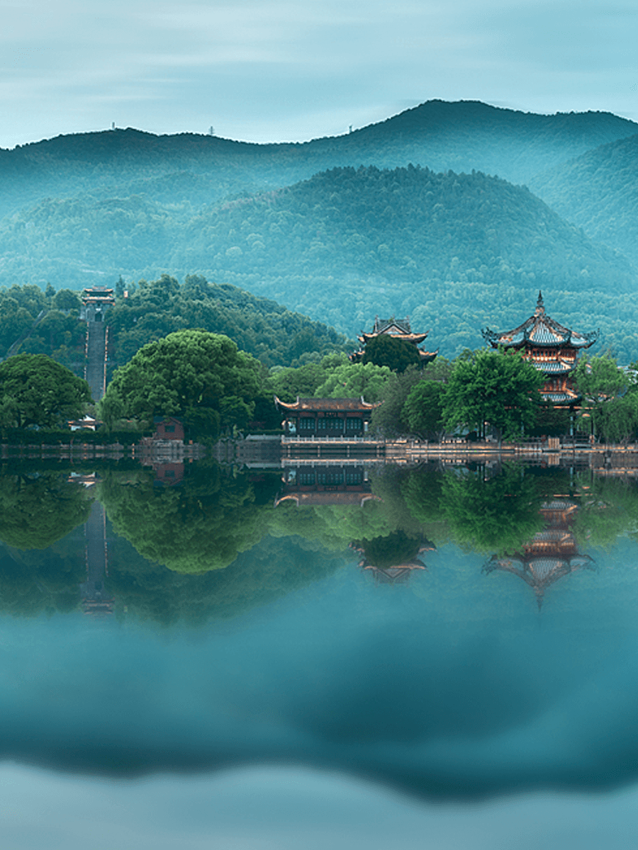 △临海东湖烟雨