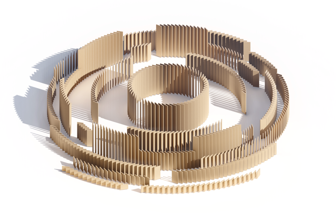 日本馆外部对角线的透视图