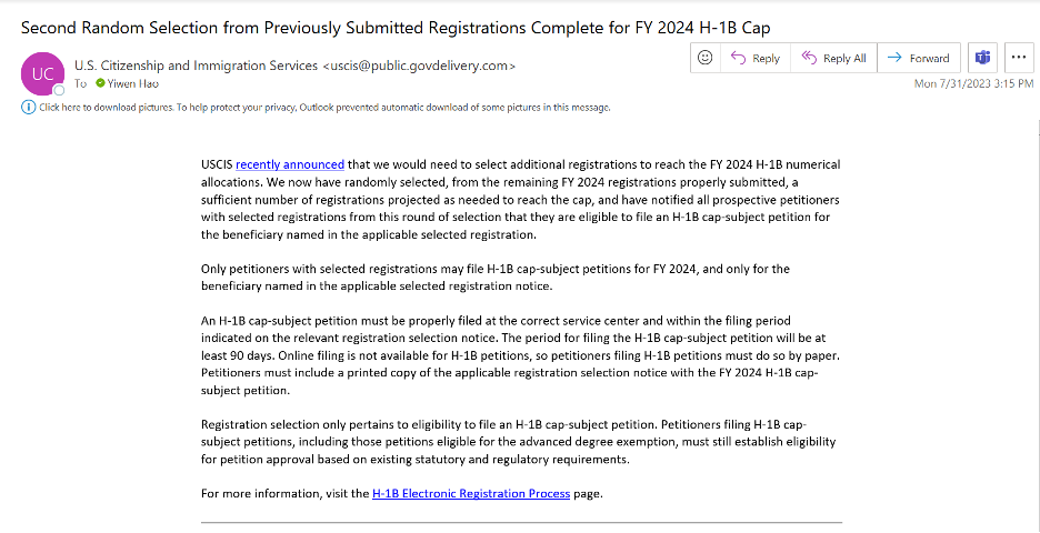 美国H1B第二轮抽签结果陆续发布