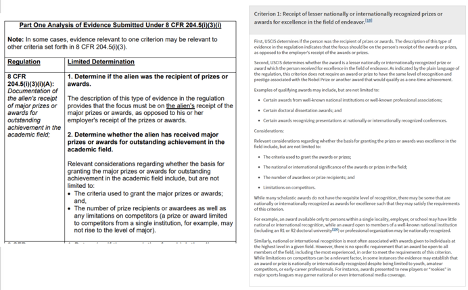 美国移民局更新EB-1类移民申请指南