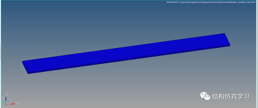 利用Hypermesh和OptiStruct对悬臂梁进行直接法瞬态分析的图2