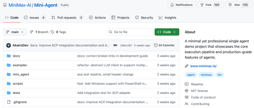 Mini-Agent项目GitHub Star数量