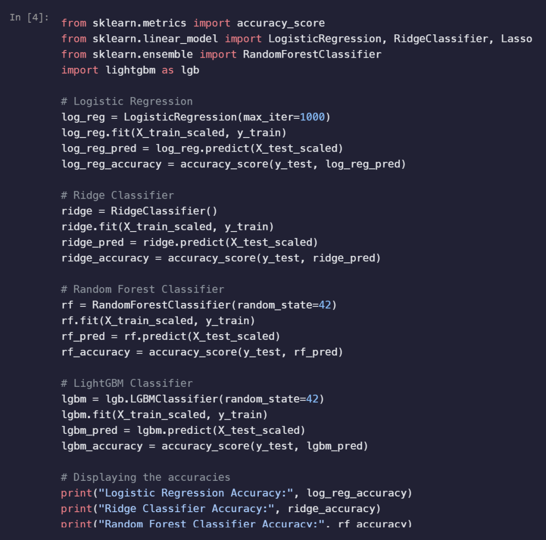 Yi-Large 满分达成测试任务：“使用四个不同的机器学习模型进行训练，然后评估出最优的 AI 模型作为最优方案”