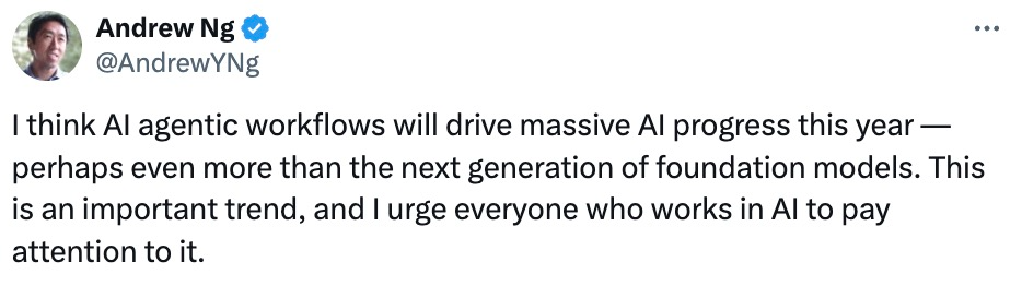 吴恩达：AI智能体工作流今年将有巨大进展，可能超过下一代基础模型(图1)