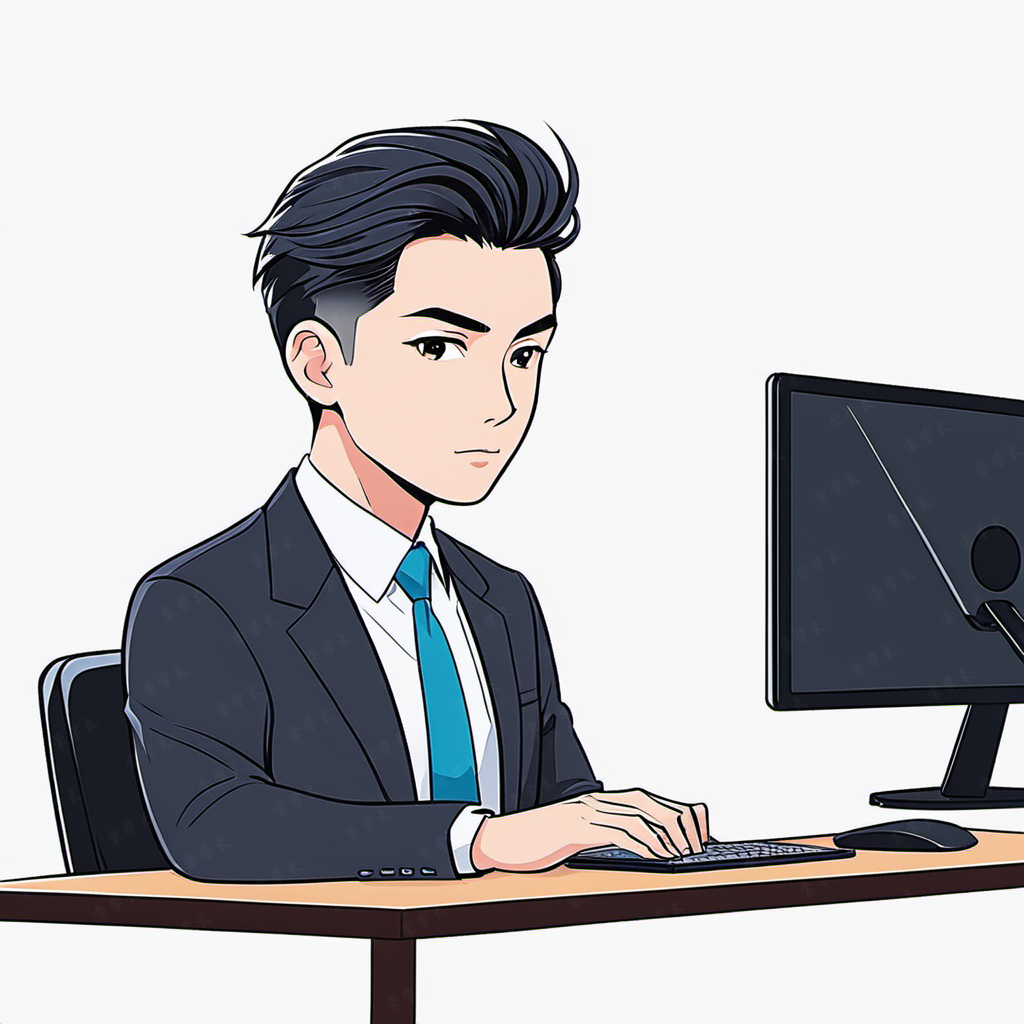 职业头像|男律师公正之光专属手绘卡通头像