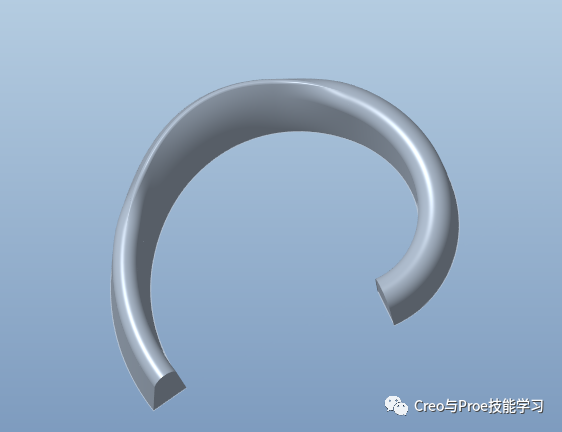 Creo基础曲面导入特征做渐消面的图5